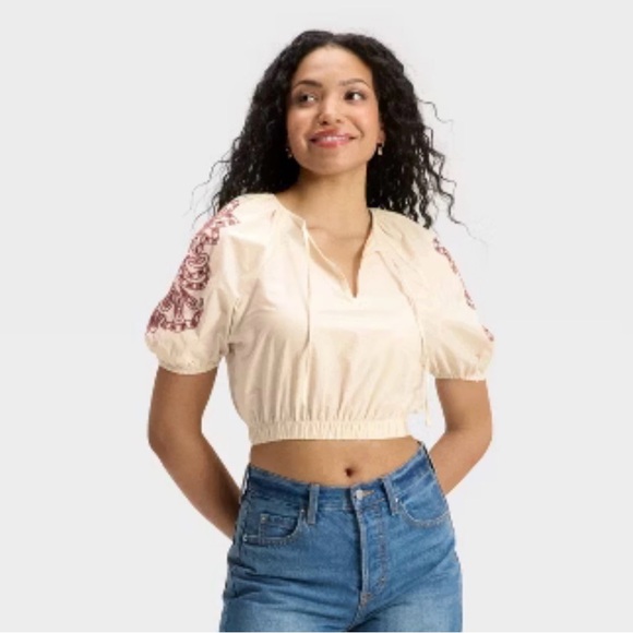 Universal Thread Tops - Universal Thread NWT Embroidered Balloon Sleeve Blouse - Small